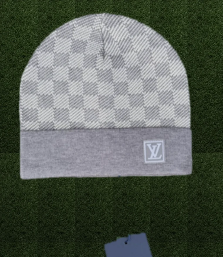 Louis Vuitton check beanie on turf