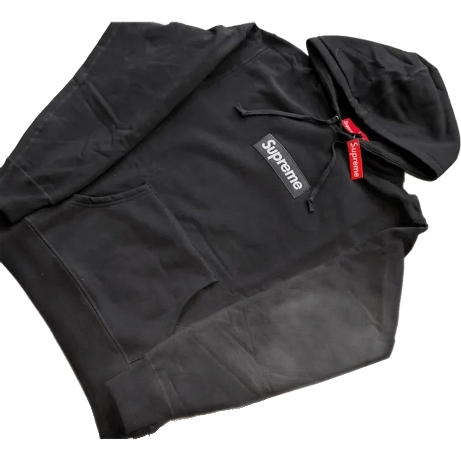 Black Supreme box logo hoodie