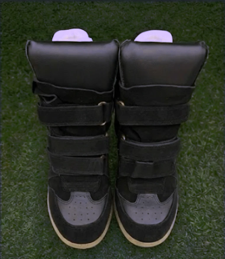 Isabel Marant black velcro wedge high-top sneakers